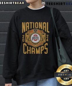 Alt Text: Official WWE x Ohio State National Champs 2024 sweatshirt featuring bold team graphics and a comfortable design.