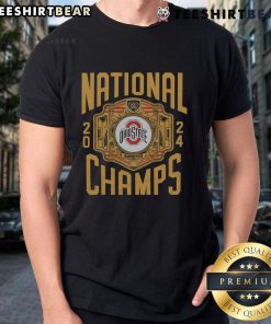 Official WWE x Ohio State National Champs 2024 T-Shirt featuring bold graphics and team colors for fans and collectors.