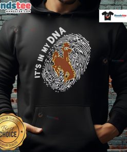 Official Wyoming Cowboys 'In My DNA' hoodie featuring team colors and logo, perfect for fans and warm, casual wear.