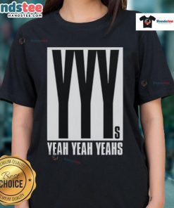 Official Yeah Yeah Yeahs 2025 Hidden In Pieces Tour ladies tee with vibrant design and tour details, perfect for fans.