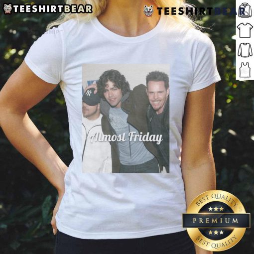 Official Young Entourage Almost Friday Ladies Tee in stylish design, perfect for casual wear and weekend vibes.