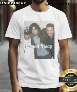 Alt Text: Official Young Entourage Almost Friday T-Shirt featuring a trendy design perfect for casual wear and weekend vibes.