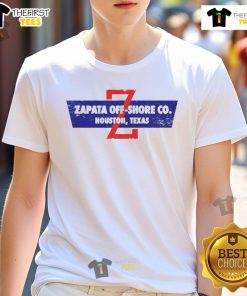 Official Zapata Off-Shore Co Houston Texas T-Shirt featuring a bold logo and comfortable design for fans and workers alike.