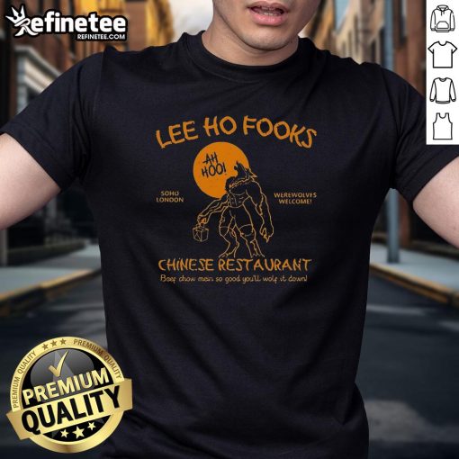 Officiallee Ho Fooks Werewolf Beef Chow Mein T-Shirt featuring a playful graphic, perfect for food lovers and fans.