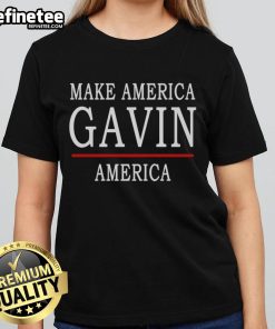 Official Make America Gavin America Ladies Tee featuring a stylish design perfect for patriotic women.