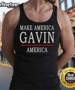 Official Make America Gavin America Tank Top featuring a bold graphic design for patriotic fashion enthusiasts.