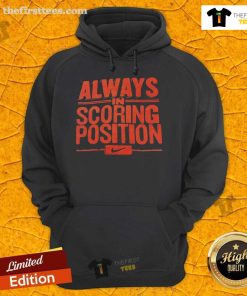 Original Always In Scoring Position Hoodie in black, featuring a stylish design perfect for casual wear and sports enthusiasts.