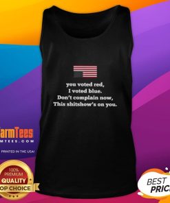 Original America You Vote Red I Vote Blue tank top expressing political views with bold text design.