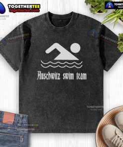 Original Auschwitz Swim Team washed t-shirt featuring vintage design and soft fabric for casual wear.