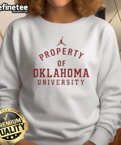 Original Ben Arbuckle Property of Oklahoma University sweatshirt in navy blue, showcasing university pride and style.