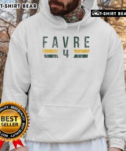 Original Brett Favre 4 Green Bay Packers font hoodie in green, showcasing team pride and retro style.