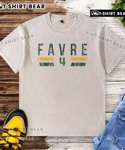 Alt Text: Original Brett Favre Green Bay Packers font washed t-shirt featuring classic design and team colors.