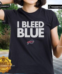 Original Buffalo Bills I Bleed Blue ladies tee featuring vibrant team colors, perfect for passionate fans.