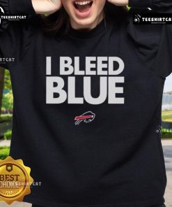 Alt Text: Original Buffalo Bills I Bleed Blue sweatshirt in blue, featuring team logo and bold lettering for passionate fans.