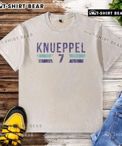 Original Charlotte Hornets Kon Knueppel 7 Font Washed T-Shirt in vibrant colors, perfect for basketball fans.