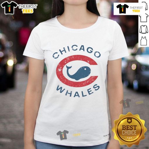 Original Chicago Whales X Chicago Cubs logo ladies tee featuring a stylish design for baseball fans.