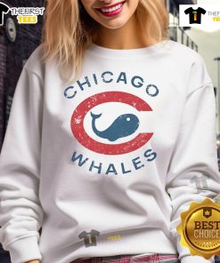 Original Chicago Whales X Chicago Cubs logo sweatshirt featuring vintage design and bold colors.
