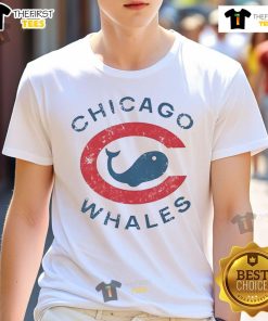 Original Chicago Whales X Chicago Cubs logo T-shirt featuring vintage design and team colors for baseball fans.