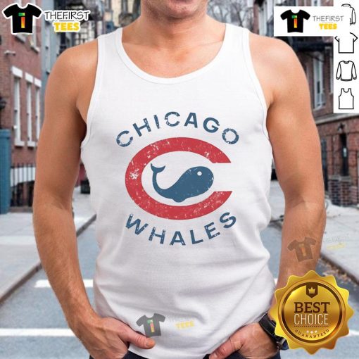 Original Chicago Whales x Chicago Cubs logo tank top featuring vintage design and bold colors for baseball fans.
