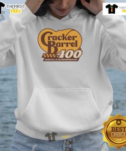 Alt Text: 2025 Original Cracker Barrel The Cup Race hoodie at Nashville Superspeedway, featuring vibrant racing graphics.