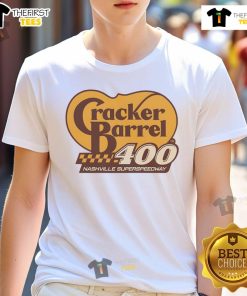 Alt Text: Original Cracker Barrel The Cup Race 2025 T-Shirt featuring Nashville Superspeedway design and vibrant graphics.