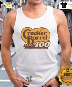 Alt Text: 2025 Original Cracker Barrel Cup Race tank top featuring Nashville Superspeedway design for racing fans.