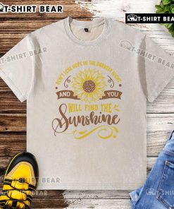 Original 'Don't Lose Hope in the Darkest Night' washed t-shirt featuring uplifting design and soft fabric for comfort.