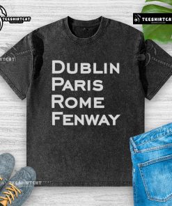 Original Dublin Paris Rome Fenway Boston Red Sox washed t-shirt featuring vintage logo and relaxed fit design.