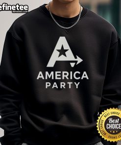 Alt Text: Original Elon Musk American Party Logo Sweatshirt featuring bold logo design on a cozy, stylish garment.