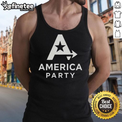 Original Elon Musk American Party logo tank top featuring bold graphics and vibrant colors for casual wear.
