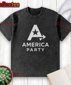 Original Elon Musk American Party logo on a washed t-shirt, featuring a vintage design and soft fabric.
