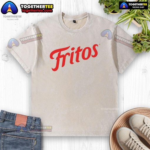 Original Flamin' Hot Fritos washed T-shirt featuring vibrant colors and a bold snack logo, perfect for casual wear.