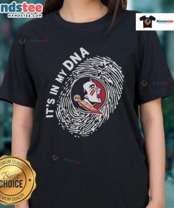 Original Florida State Seminoles In My DNA ladies tee featuring a stylish design for proud FSU fans.