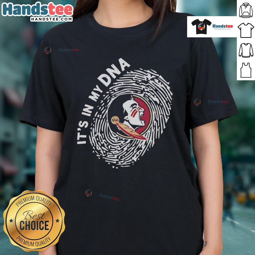 Original Florida State Seminoles In My Dna Ladies Tee Original Florida State Seminoles In My DNA ladies tee featuring a stylish design for proud FSU fans.