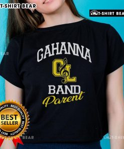 Original Gahanna Band Parent Triblend Logo Ladies Tee featuring a stylish design for proud band supporters.