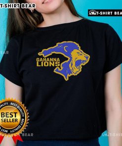 Original Gahanna Double Lion Logo Ladies Tee featuring vibrant design and comfortable fit for stylish casual wear.