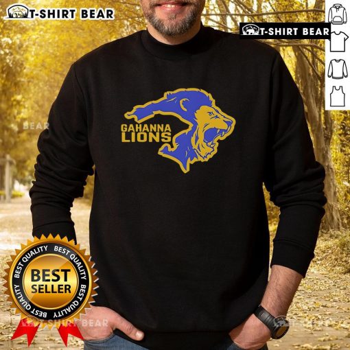 Alt Text: Original Gahanna Double Lion Logo Sweatshirt featuring bold lion graphics on a cozy fabric, perfect for fans and casual wear.