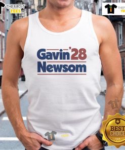 Original Gavin Newsom 2028 tank top featuring a bold design, perfect for political supporters and casual wear enthusiasts.