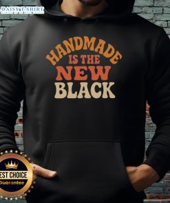 Original handmade 'Is The New Black' hoodie in a stylish design, perfect for casual wear and unique fashion statements.