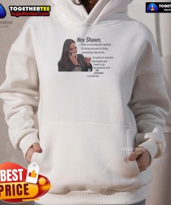 Original Hey Shawn I Need An Investigation Lisa Barlow Hoodie in black with bold text design, perfect for fans.