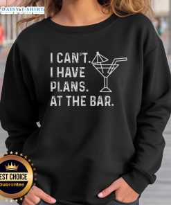 Original 'I Can't, I Have Plans at the Bar' sweatshirt in casual style, perfect for bar outings and laid-back settings.
