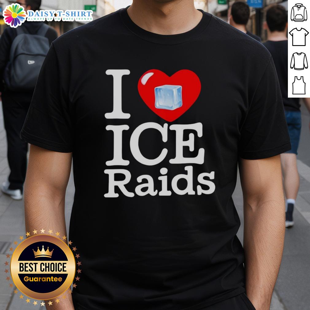 Original I Love Ice Raids T Shirt Alt Text: Original I Love Ice Raids T-Shirt featuring a bold design, perfect for fans of ice raids and unique apparel.