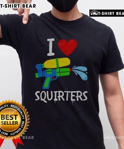 Original I Love Squirters T-Shirt featuring bold graphic design, perfect for fans of playful humor and unique apparel.