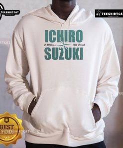 Alt Text: Original Ichiro Suzuki 25 Baseball Hall of Fame hoodie featuring iconic design and vibrant team colors.