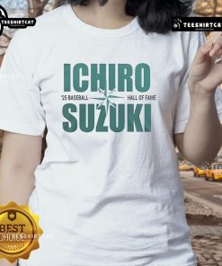 Original Ichiro Suzuki 25 Baseball Hall of Fame ladies tee featuring a stylish design for baseball fans.