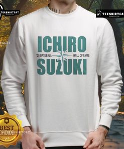 Alt Text: Original Ichiro Suzuki 25 Baseball Hall of Fame sweatshirt featuring iconic design and vibrant colors.
