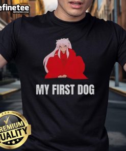 Original Inuyasha My First Dog T-Shirt featuring a vibrant design of Inuyasha with a playful dog theme.