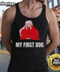 Alt Text: Original Inuyasha My First Dog Tank Top featuring vibrant anime graphics, perfect for fans of the series.