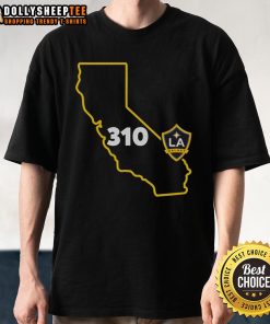 Original LA Galaxy 310 Area Code State T-Shirt featuring vibrant design and comfortable fit for soccer fans.