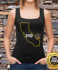 Original LA Galaxy 310 Area Code State Tank Top featuring vibrant design and team spirit for fans.
